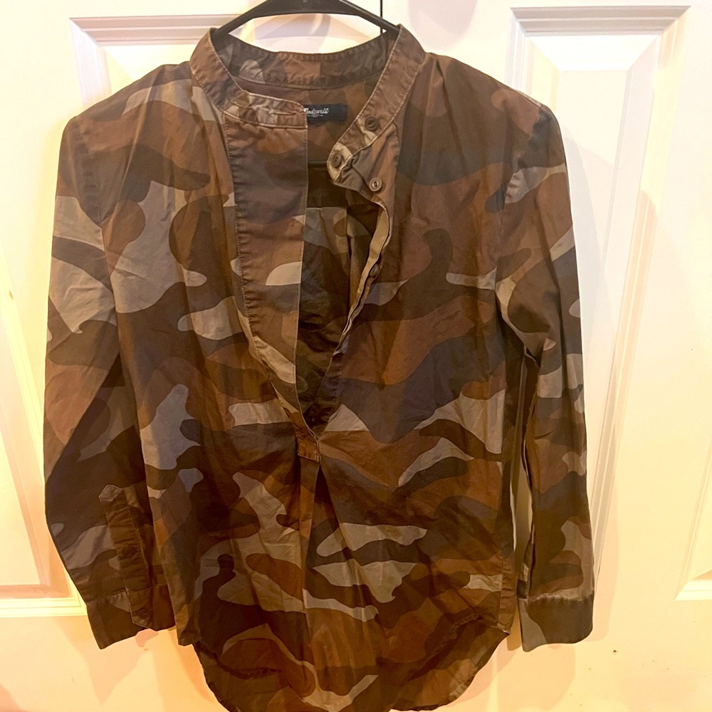 Madewell Cotton Camo Shirt - XS